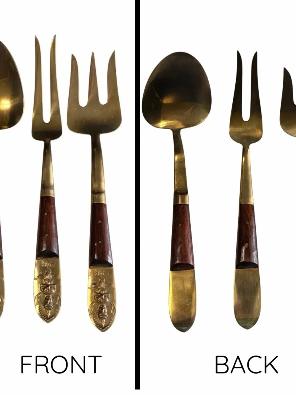 Vintage V. Thailand Jewelry & Bronze Factory Siam Bronze Flatware Set w/ Case